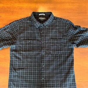 Ezekiel Men’s short sleeve button down shirt black white skate Large